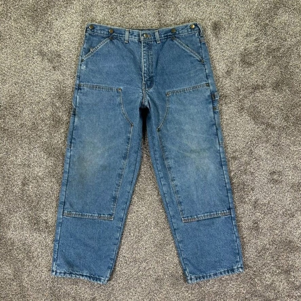 Vintage Big Bill Carpenter Double Knee Jean Men 38x30 Relaxed Fit Denim Workwear